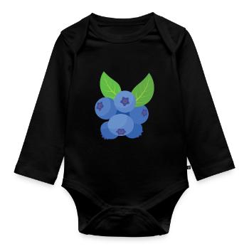 Blauberren Blauberre Geschenk - Baby Bio-Langarm-Body - Schwarz - Vorne