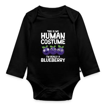 Blauberren Blauberre Geschenk - Baby Bio-Langarm-Body - Schwarz - Vorne