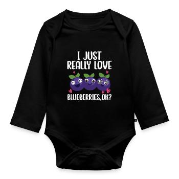 Blauberren Blauberre Geschenk - Baby Bio-Langarm-Body - Schwarz - Vorne