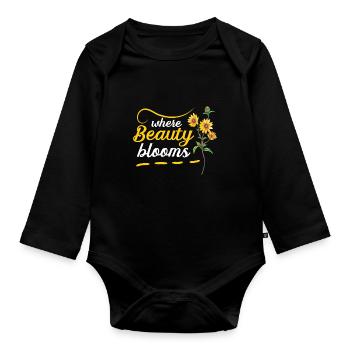 Texas Wildflowers Season Fields Flowers Texas - Organic Longsleeve Baby Bodysuit - black - Front