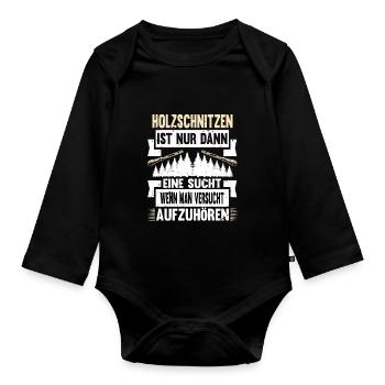 Zimmermann Schreiner Holz - Baby Bio-Langarm-Body - Schwarz - Vorne