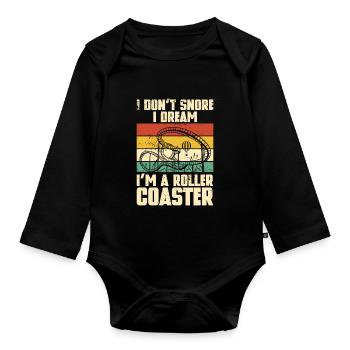 Roller Coaster Amusement Park Roller Coaster Ride - Organic Longsleeve Baby Bodysuit - black - Front