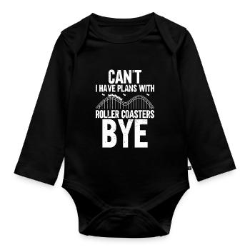 Roller Coaster Amusement Park Roller Coaster Ride - Organic Longsleeve Baby Bodysuit - black - Front