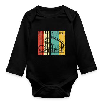 Roller Coaster Amusement Park Roller Coaster Ride - Organic Longsleeve Baby Bodysuit - black - Front