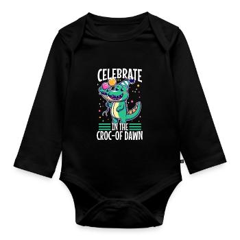 Faites la fête jusqu’à l’aube - Body Bébé bio manches longues - noir - Devant