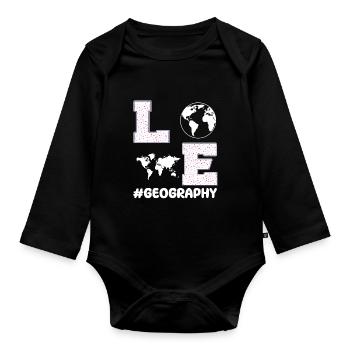 Liebe Geografie - Baby Bio-Langarm-Body - Schwarz - Vorne