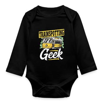 Trainspotting Geek Trainspotter Train Spotting - Body Bébé bio manches longues - noir - Devant