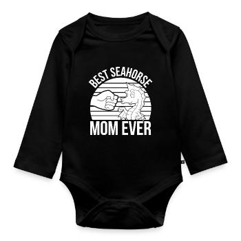 Seepferdchen | Meer Seepferd Tiere Fische Geschenk - Baby Bio-Langarm-Body - Schwarz - Vorne