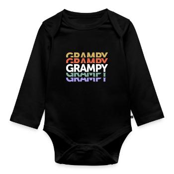 Grampy Legendary Love Grandpa Father's Day - Organic Longsleeve Baby Bodysuit - black - Front