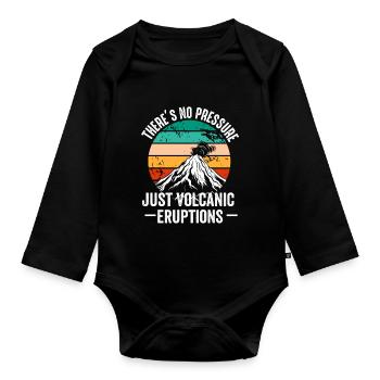 Vulkanologe, Vulkanologie, Geologe, Geologie - Baby Bio-Langarm-Body - Schwarz - Vorne
