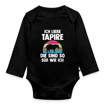 Tapir - Baby Bio-Langarm-Body - Schwarz - Vorne