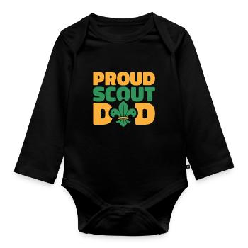 Boy Scout Proud Scout Dad - Organic Longsleeve Baby Bodysuit - black - Front