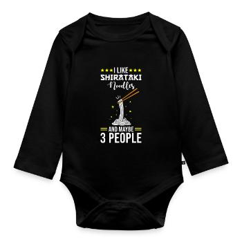 Nouilles Shiritaki - Body Bébé bio manches longues - noir - Devant