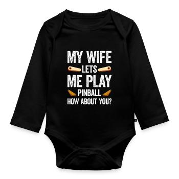 Pinball Machine Pinball Machine - Organic Longsleeve Baby Bodysuit - black - Front