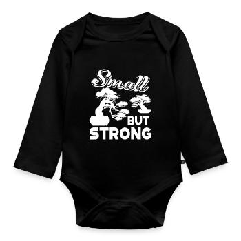 Bonsai Bonsai Small But Strong - Organic Longsleeve Baby Bodysuit - black - Front