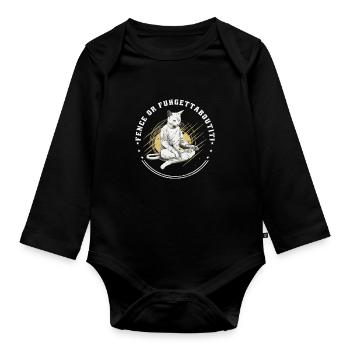 Katzen Fechter gamer lustiges Fechten Sport Katzen - Baby Bio-Langarm-Body - Schwarz - Vorne