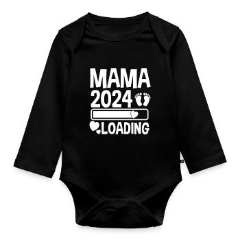 Maman à venir 2024 - Body Bébé bio manches longues - noir - Devant