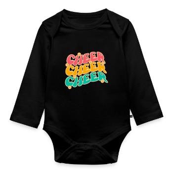 Cheerleadermädchen Cheerleading Jugend - Baby Bio-Langarm-Body - Schwarz - Vorne