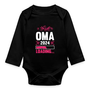Werdende Oma 2024 - Baby Bio-Langarm-Body - Schwarz - Vorne