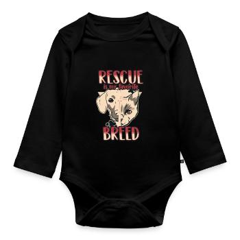 Süße Tierrettungshund -Katzenliebhaber - Baby Bio-Langarm-Body - Schwarz - Vorne