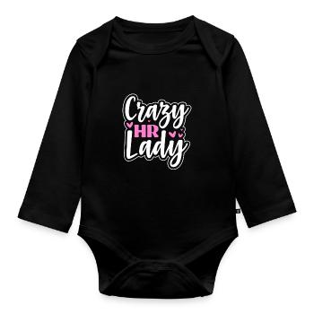 Crazy HR lady - Baby Bio-Langarm-Body - Schwarz - Vorne