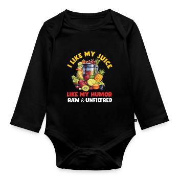 Juicing Men Women Juicer Cleanse Smoothie Juice - Organic Longsleeve Baby Bodysuit - black - Front