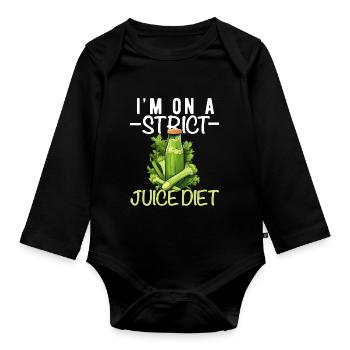 Juicing Men Women Juicer Cleanse Smoothie Juice - Organic Longsleeve Baby Bodysuit - black - Front