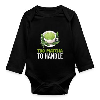 Matcha Tee Latte Liebhaber für grünen Tee Lustiger Matcha - Baby Bio-Langarm-Body - Schwarz - Vorne