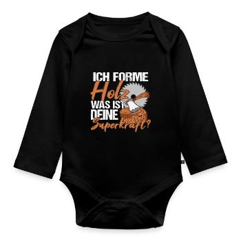 Schreiner Tischler Schreiner Handwerker - Baby Bio-Langarm-Body - Schwarz - Vorne