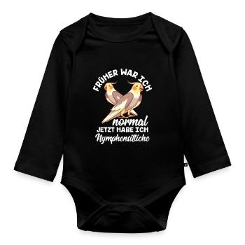 Früher war ich normal jetzt habe ich - Baby Bio-Langarm-Body - Schwarz - Vorne