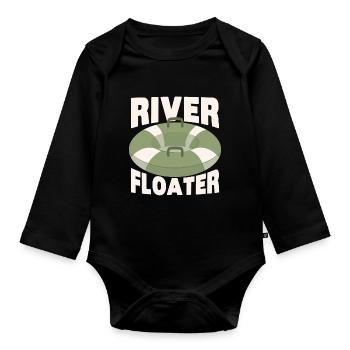 Rafting Wassersport - Baby Bio-Langarm-Body - Schwarz - Vorne