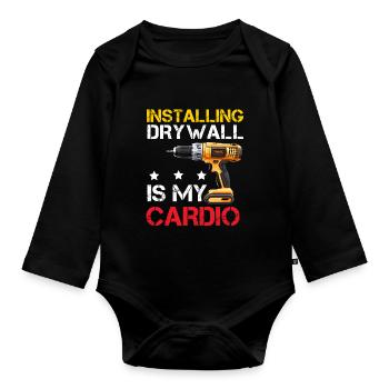 Drywall Installer Drywaller Drywall Finisher - Organic Longsleeve Baby Bodysuit - black - Front
