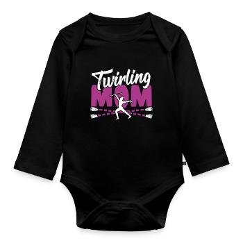 Baton Twirling Baton Twirler Gift - Organic Longsleeve Baby Bodysuit - black - Front
