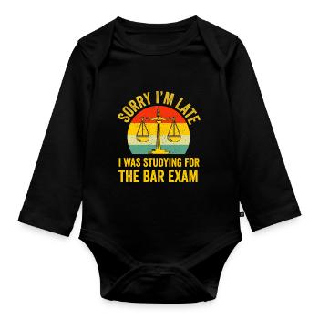 The Bar Exam Passed Funny New Lawyer Attorney - Organic Longsleeve Baby Bodysuit - black - Front