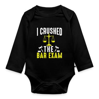 The Bar Exam Passed Funny New Lawyer Attorney - Organic Longsleeve Baby Bodysuit - black - Front