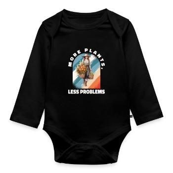 Gardener, Garden Plant, Flower Gardener, Gardener - Organic Longsleeve Baby Bodysuit - black - Front