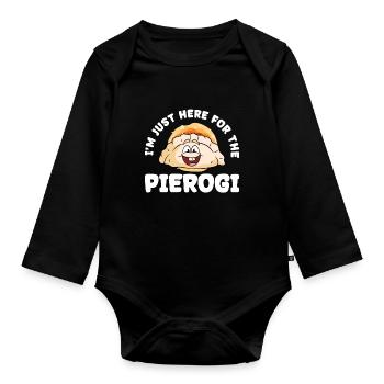 Pierogi Recipe Polish Pierogi - Organic Longsleeve Baby Bodysuit - black - Front