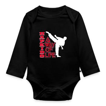 Hapkido Hapkido A Way Of Life - Organic Longsleeve Baby Bodysuit - black - Front