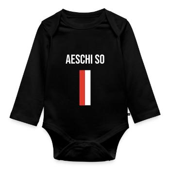 Aeschi SO Aeschi Solothurn - Baby Bio-Langarm-Body - Schwarz - Vorne