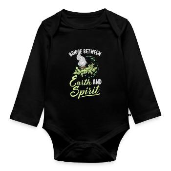 Smudge Sage Feder Spirituelle Hexerei Meditieren - Baby Bio-Langarm-Body - Schwarz - Vorne