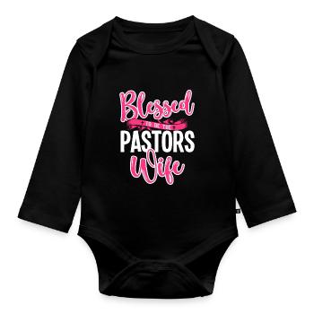 L’épouse du pasteur Jesus Christian Church appréciation - Body Bébé bio manches longues - noir - Devant