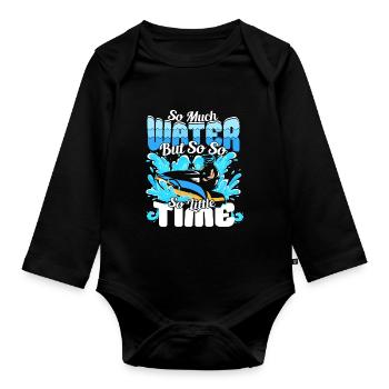 So much water but so little Time - Jetski - Organic Longsleeve Baby Bodysuit - black - Front