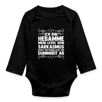 Geburtshelferin Hebamme - Baby Bio-Langarm-Body - Schwarz - Vorne