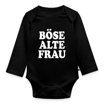 Böse alte frau - Baby Bio-Langarm-Body - Schwarz - Vorne