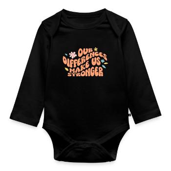 Neurodiverse Ehe Autismus-Bewusstsein - Baby Bio-Langarm-Body - Schwarz - Vorne