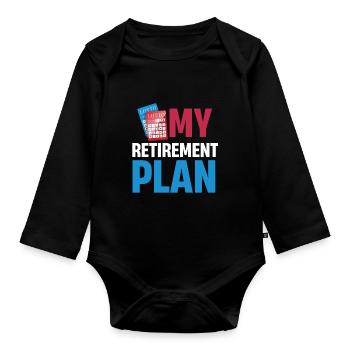 Ma retraite drôle joueur de loterie - Body Bébé bio manches longues - noir - Devant