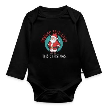 Santé mentale Noël Anti-Noël - Body Bébé bio manches longues - noir - Devant