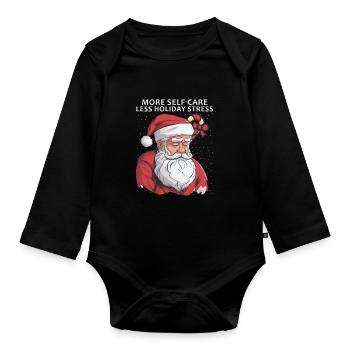 Santé mentale Noël Anti-Noël - Body Bébé bio manches longues - noir - Devant