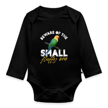 Méfiez-vous du petit perroquet moelleux - Body Bébé bio manches longues - noir - Devant