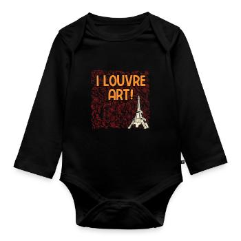 I Louvre Art French Lifestyle France Habits Home - Baby Bio-Langarm-Body - Schwarz - Vorne